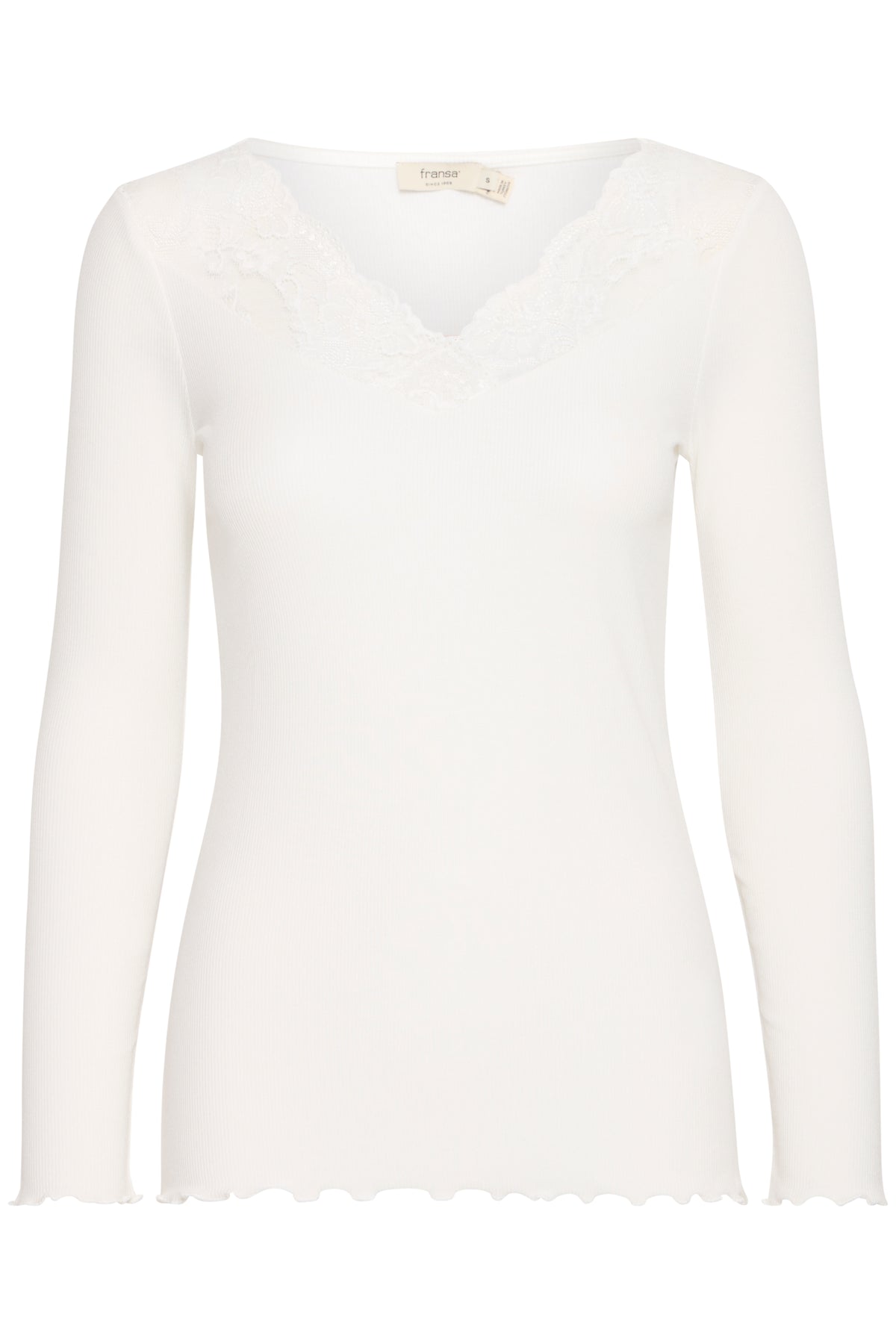 FRANSA Frhizamond pitkähihainen paita – Antique White