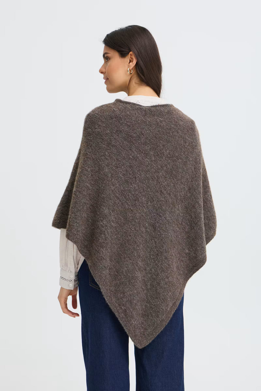 Fransa - FRSANNY Poncho - Hot Fudge Melange