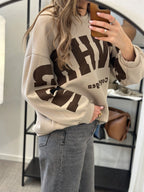 MARTA – Copenhagen collegepusero - Beige