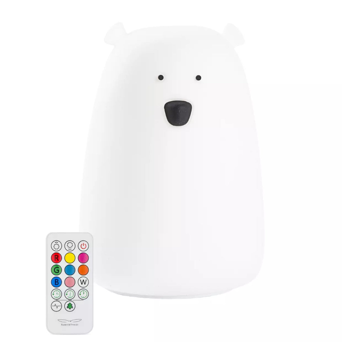 Rabbit & Friends yövalo Bear- Kaukosäätimellä White