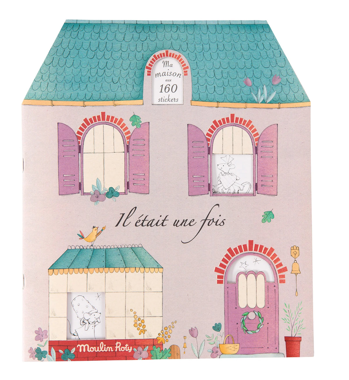 Moulin Roty - Värityskirja tarroilla - Olipa kerran
