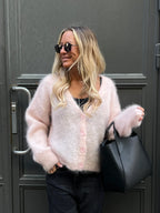 Bloom - Mohair - neuletakki Baby Pink
