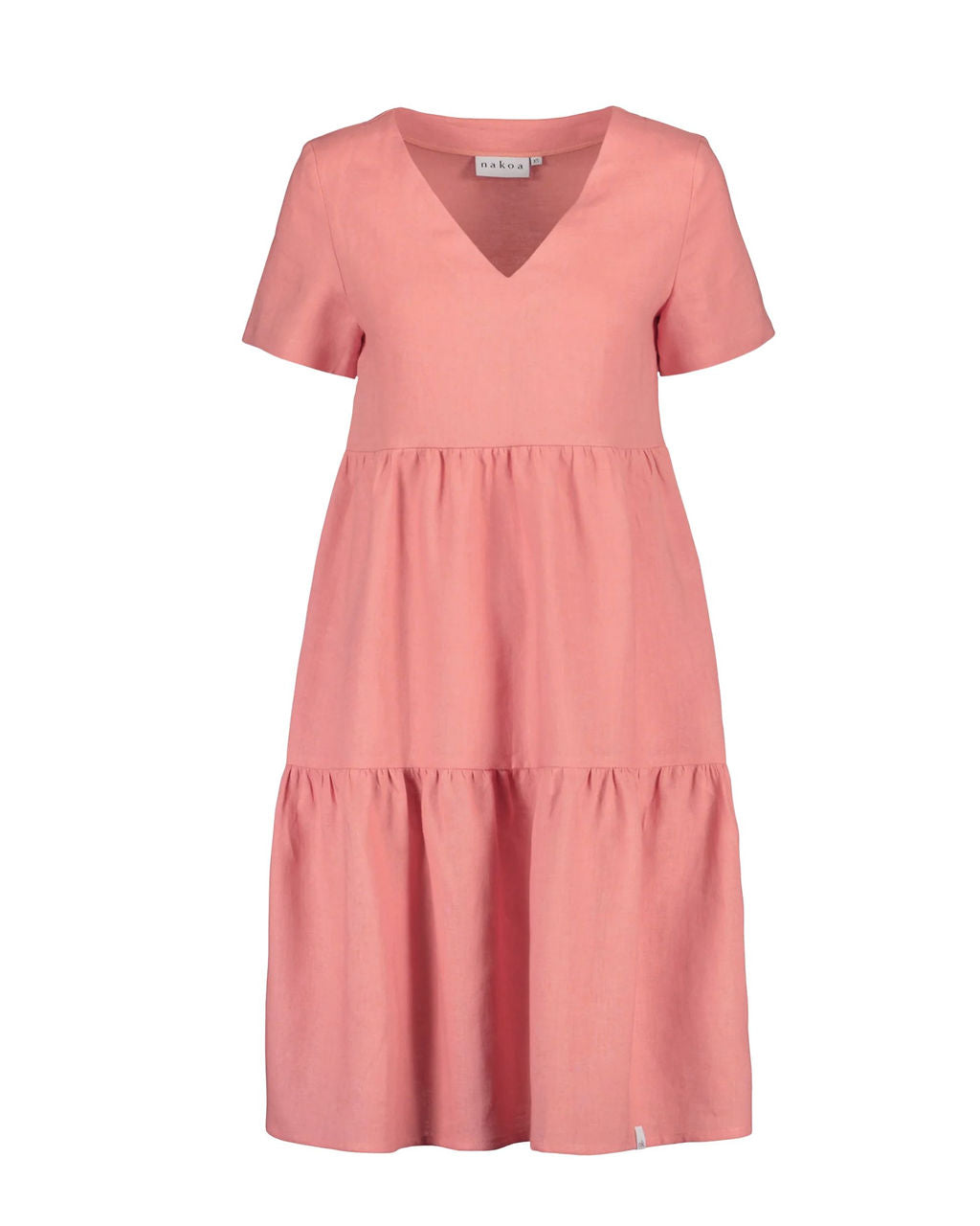 Nakoa- Pellava Kerrosmekko,Powder Pink