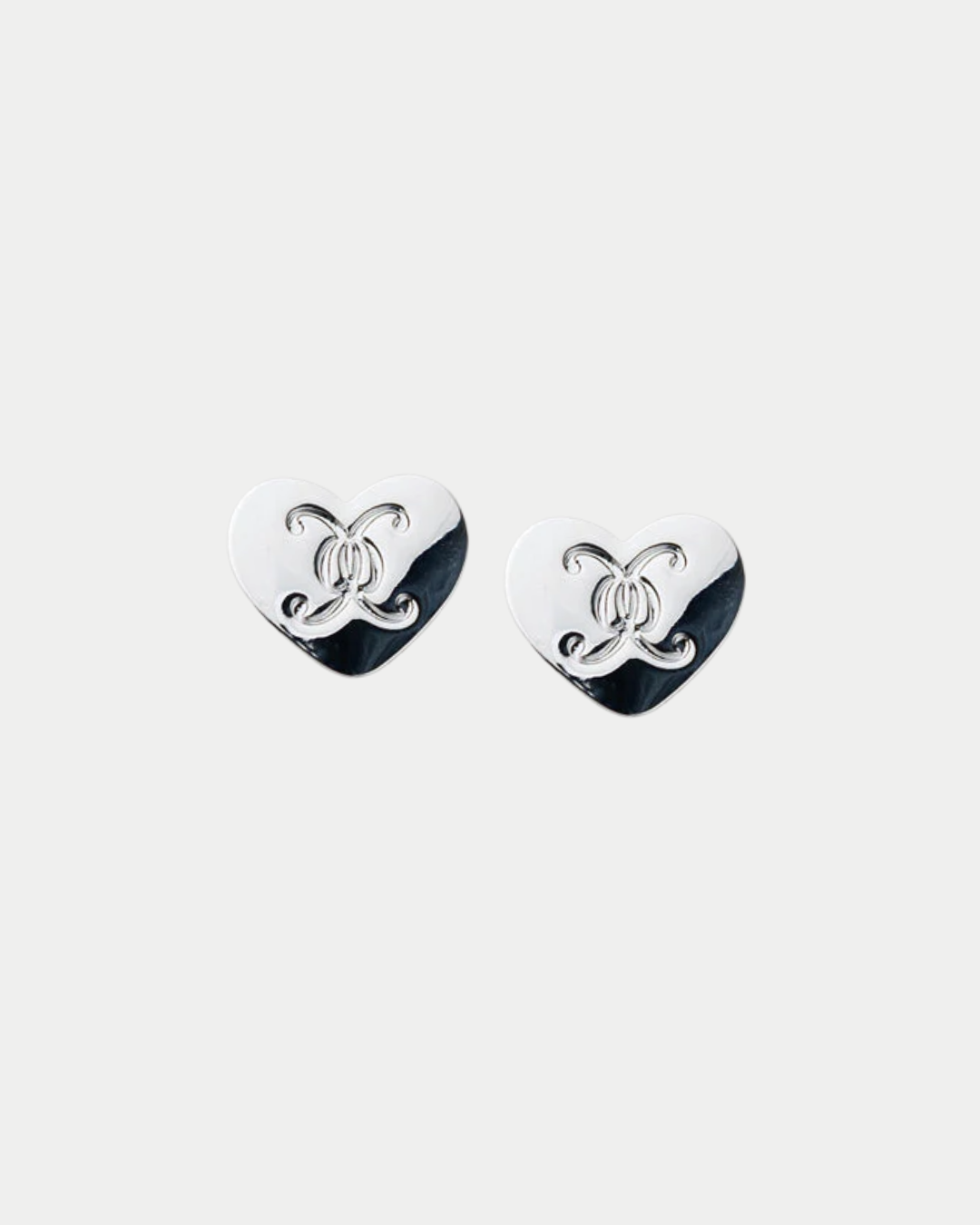 Heart Logo Stud Silver