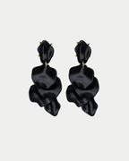 Leaf Earrings Pearl Black