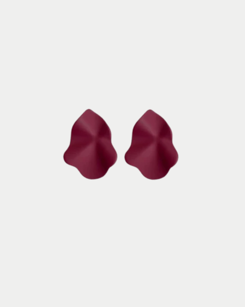 Lip Earrings Small Burgundy