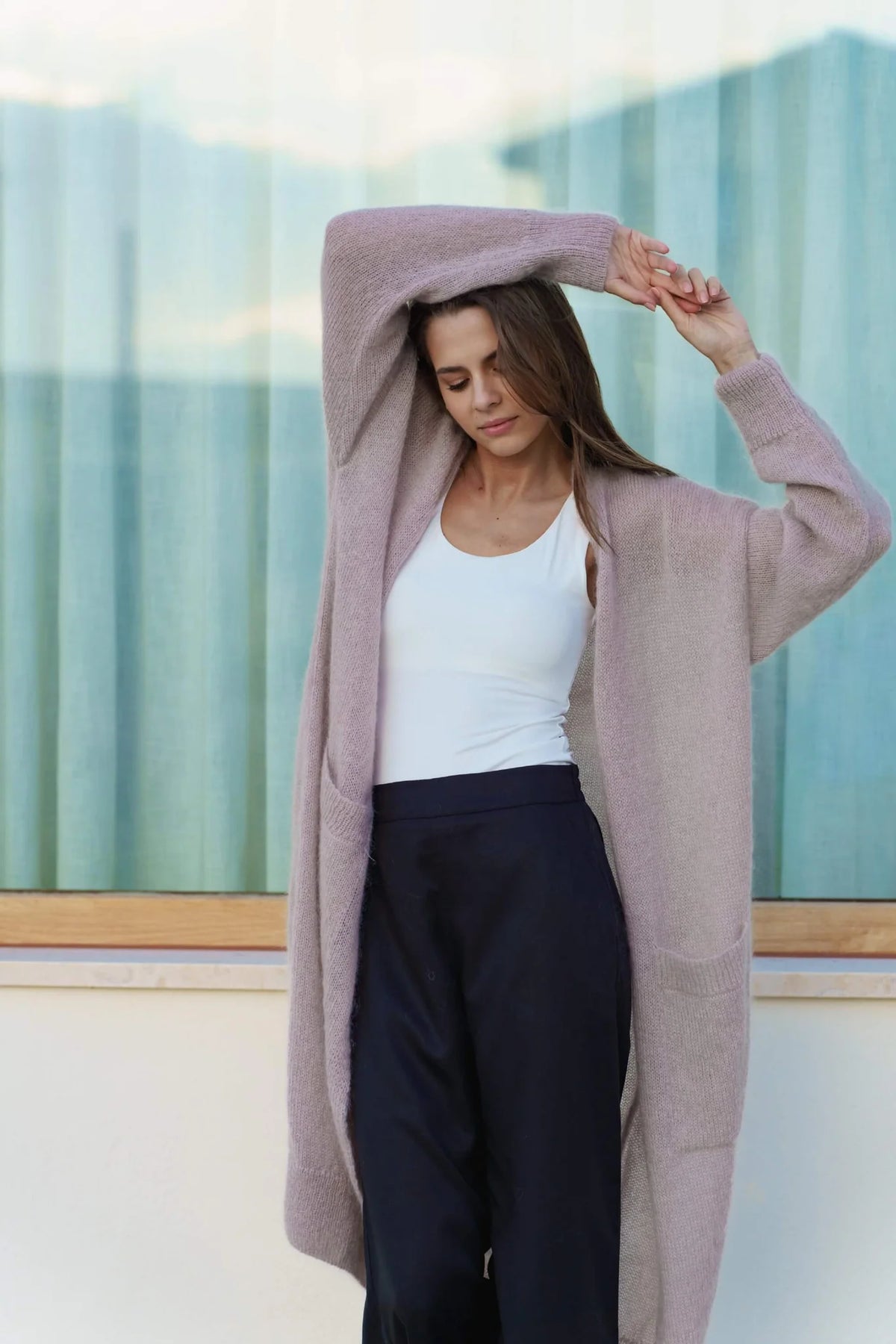 Nakoa- Sienna Cardigan, Harbor Mist